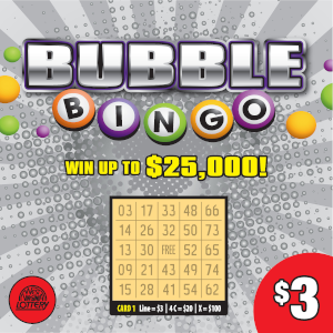 Preview image for BUBBLE BINGO scratchoff lottery tickets