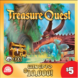 Preview image for TREASURE QUEST scratchoff lottery tickets