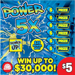 Preview image for POWER 5X scratchoff lottery tickets