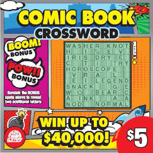 Preview image for COMIC BOOK CROSSWORD scratchoff lottery tickets