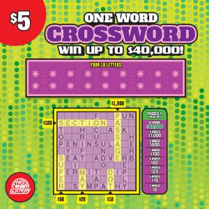 Preview image for ONE WORD CROSSWORD scratchoff lottery tickets