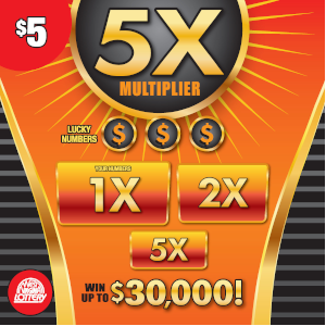 Preview image for 5X MULTIPLIER scratchoff lottery tickets