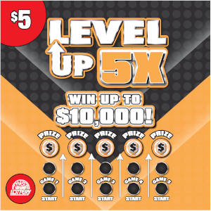 Preview image for LEVEL UP 5X scratchoff lottery tickets