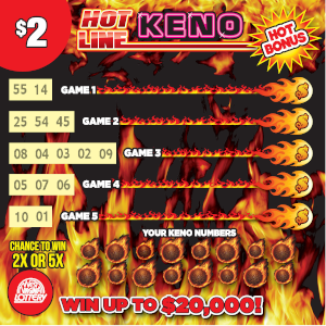 Preview image for HOTLINE-BLUEGOLD KENO scratchoff lottery tickets