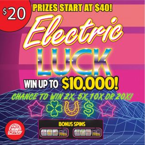 Preview image for ELECTRIC LUCK - LUCKY SHAMROCK scratchoff lottery tickets
