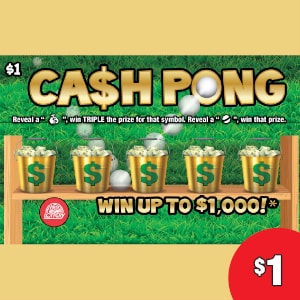Preview image for Ca$h Pong scratchoff lottery tickets