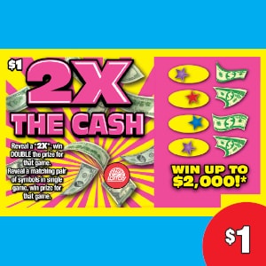 Preview image for 2X The Cash scratchoff lottery tickets
