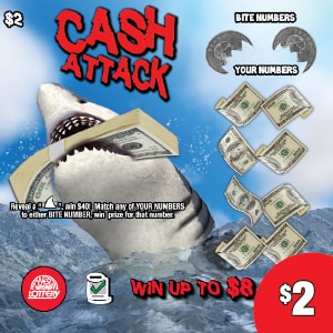 Preview image for Cash Attack scratchoff lottery tickets