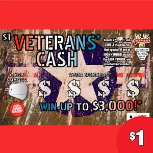 Preview image for VETERANS' CASH 851 scratchoff lottery tickets