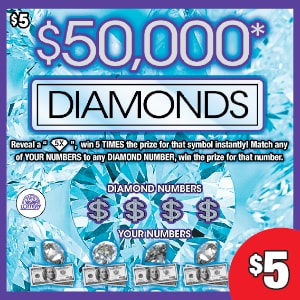 Preview image for $50,000 Diamonds scratchoff lottery tickets