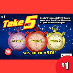 Preview image for Take 5 scratchoff lottery tickets