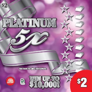 Preview image for Platinum 5X scratchoff lottery tickets
