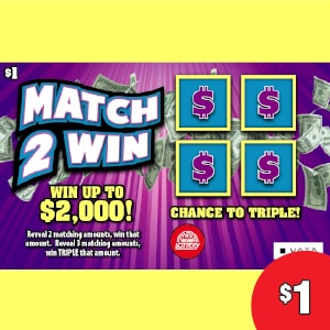 Preview image for Match 2 Win scratchoff lottery tickets