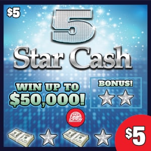 Preview image for 5 Star Cash scratchoff lottery tickets