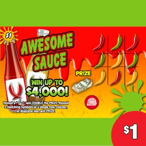 Preview image for Awesome Sauce scratchoff lottery tickets