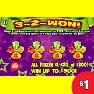 Preview image for 3-2-Won scratchoff lottery tickets