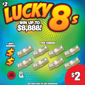 Preview image for Lucky 8s scratchoff lottery tickets