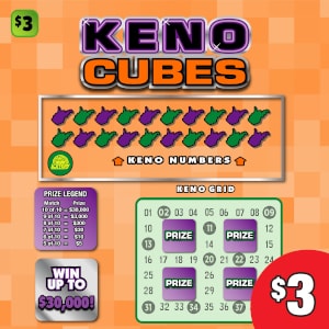 Preview image for Keno Cubes scratchoff lottery tickets