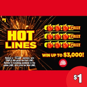 Preview image for Hot Lines scratchoff lottery tickets