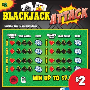 Preview image for Blackjack Attack scratchoff lottery tickets