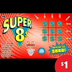 Preview image for Super 8s scratchoff lottery tickets
