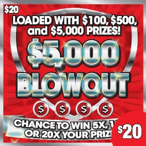 Preview image for 20X Cash / $5,000 Blowout scratchoff lottery tickets