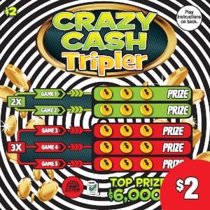 Preview image for Crazy Cash Tripler scratchoff lottery tickets