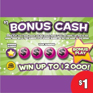 Preview image for Bonus Cash scratchoff lottery tickets