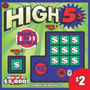 Preview image for High 5s scratchoff lottery tickets