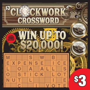 Preview image for Clockwork Crossword scratchoff lottery tickets