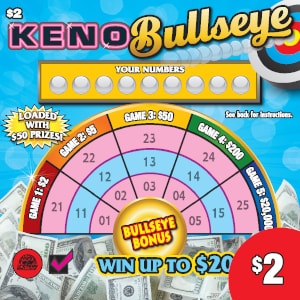 Preview image for Keno Bullseye scratchoff lottery tickets