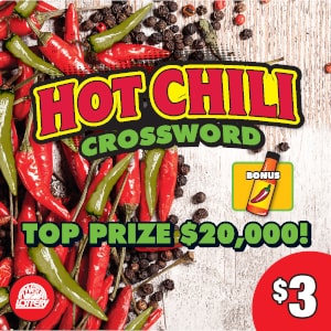 Preview image for HOT CHILI CROSSWORD scratchoff lottery tickets
