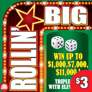 Preview image for ROLLIN' BIG scratchoff lottery tickets